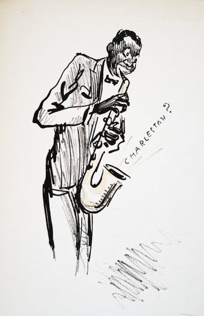 Saxophonist, from White Bottoms, pub. 1927 by Sem